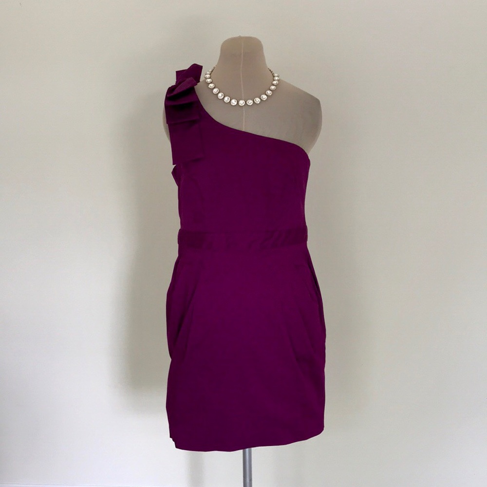 French Connection Plum One Shoulder Dress